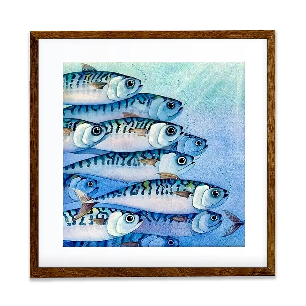 Mackerel Shoal Square Framed Art Print Mackerel Shoal Square Framed Art Print wall art product David Alexander Elder