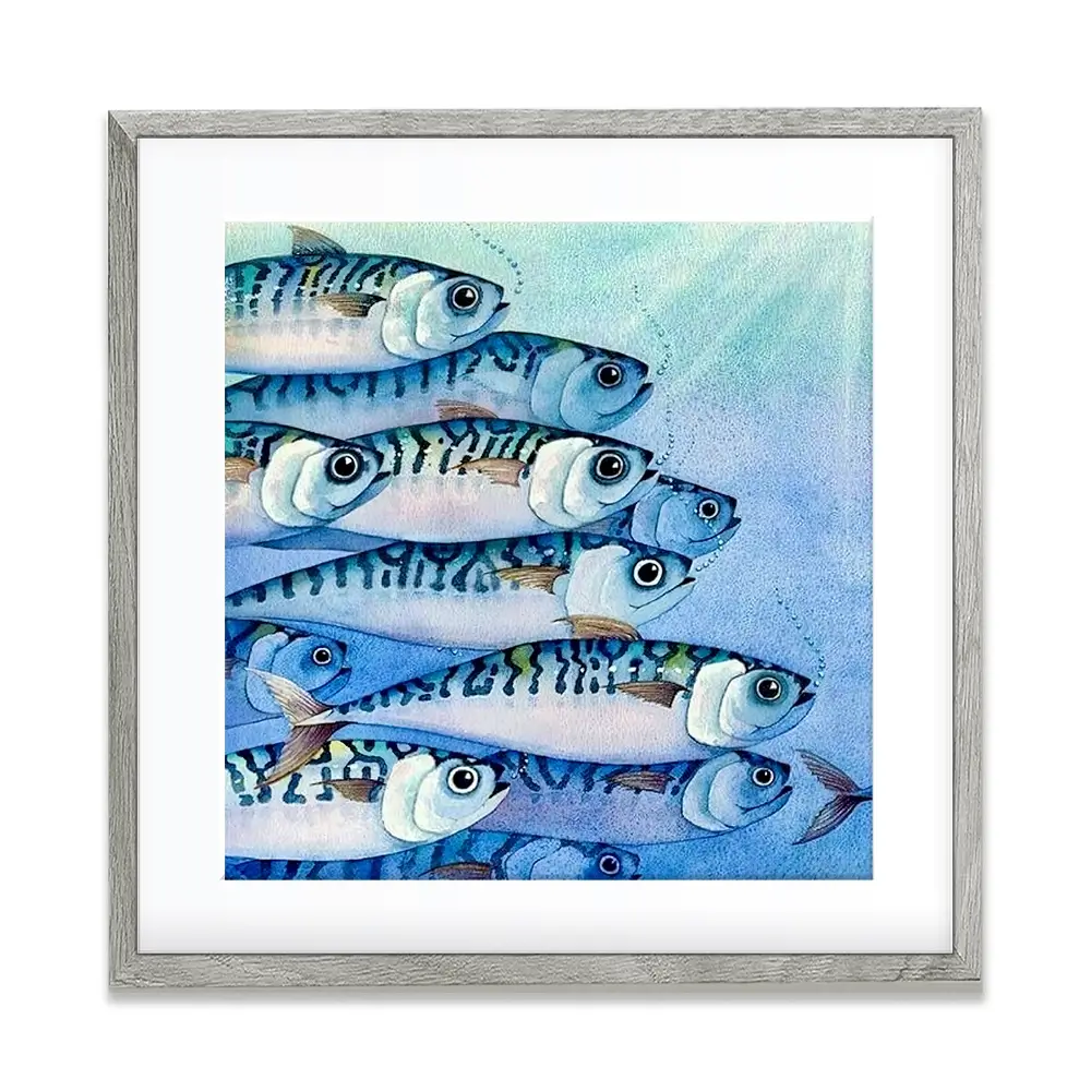 Mackerel Shoal Square Framed Art Print Mackerel Shoal Square Framed Art Print wall art product David Alexander Elder