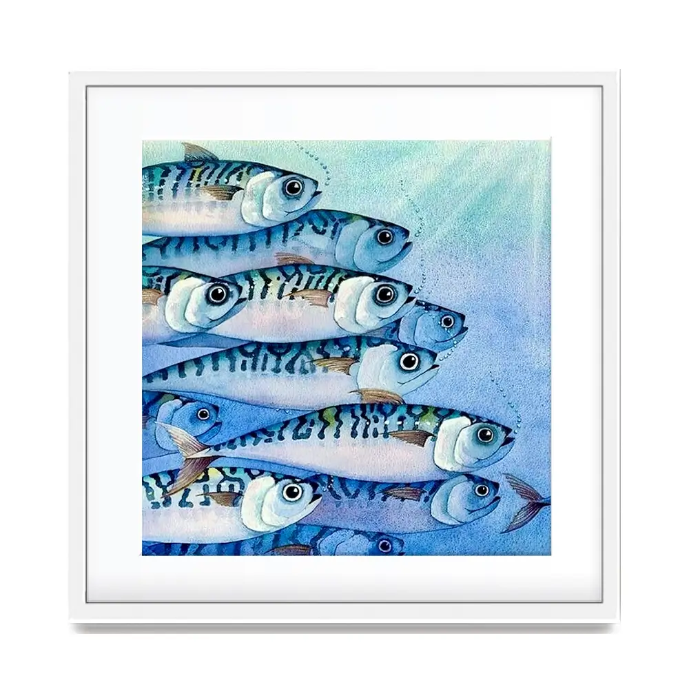 Mackerel Shoal Square Framed Art Print Mackerel Shoal Square Framed Art Print wall art product David Alexander Elder