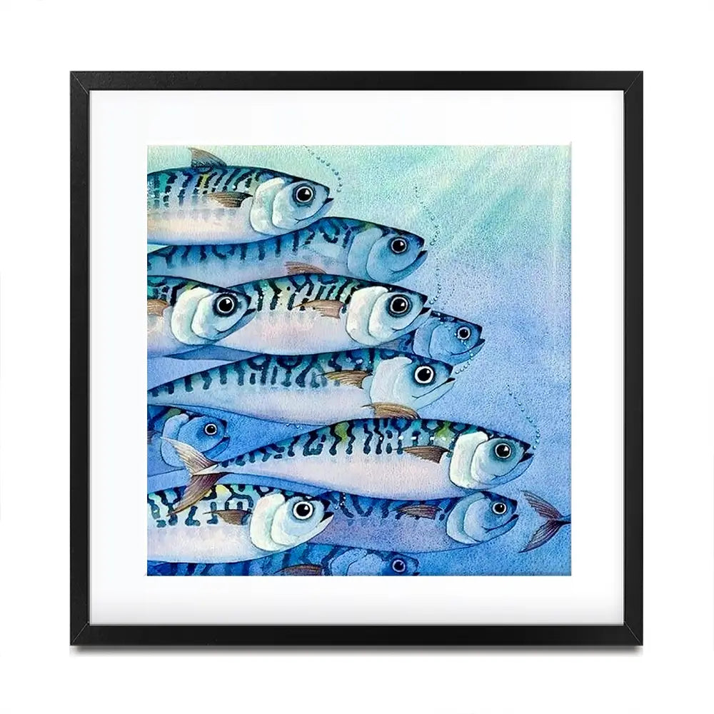 Mackerel Shoal Square Framed Art Print Mackerel Shoal Square Framed Art Print wall art product David Alexander Elder