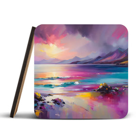 Magenta Skye Coaster Set Rainbow Soul Tree Coaster Set | Rainbow Soul Tree Art Coasters wall art product David Alexander Elder