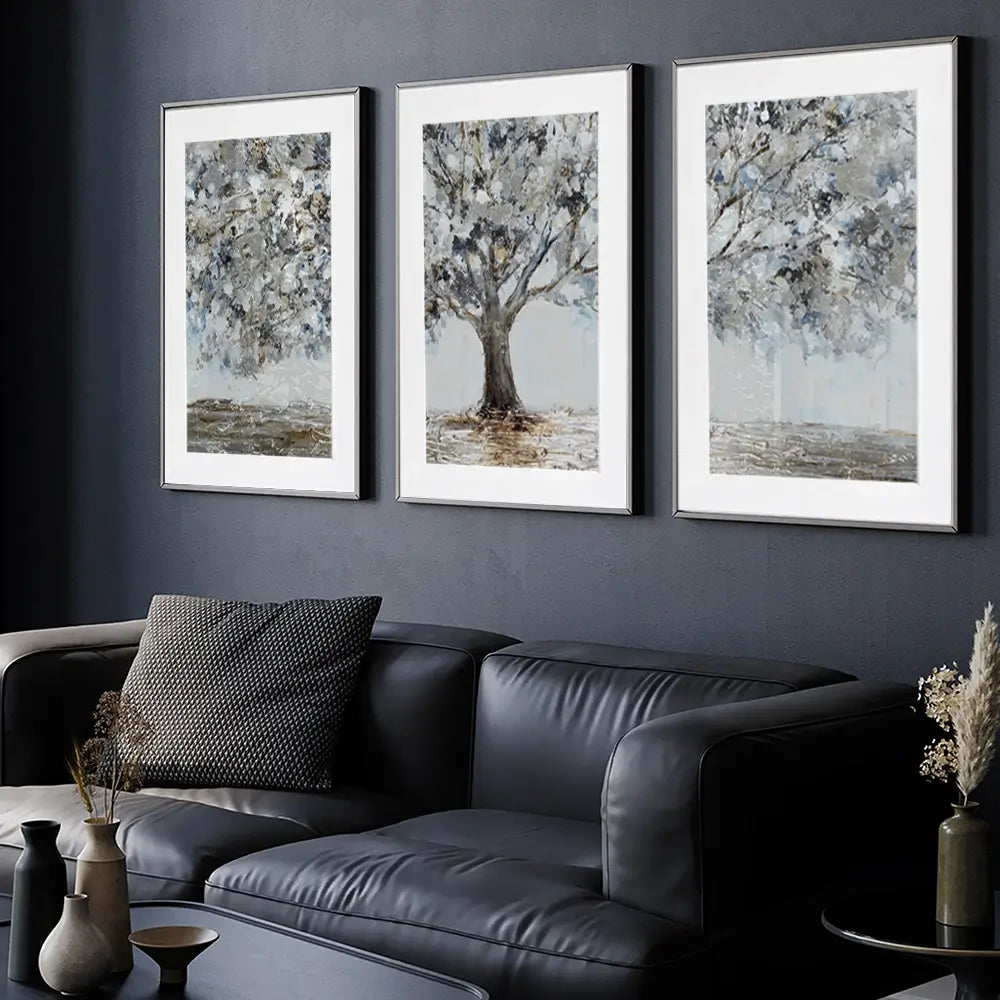 Magnificent Grey Tree Framed Art Print Trio Magnificent Grey Tree Framed Art Print Trio wall art product CHENYU ARTS / Shutterstock