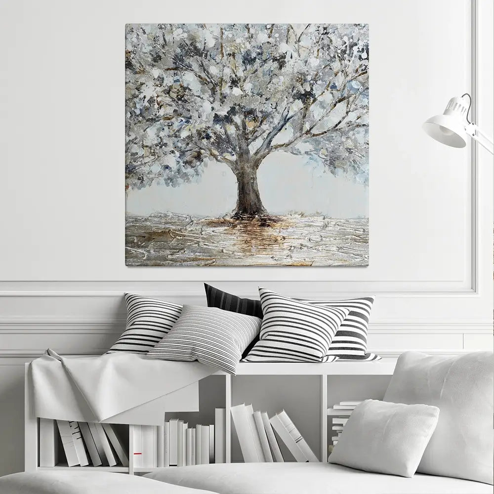 Magnificent Grey Tree Square Canvas Print Magnificent Grey Tree Square Canvas Print wall art product CHENYU ARTS / Shutterstock