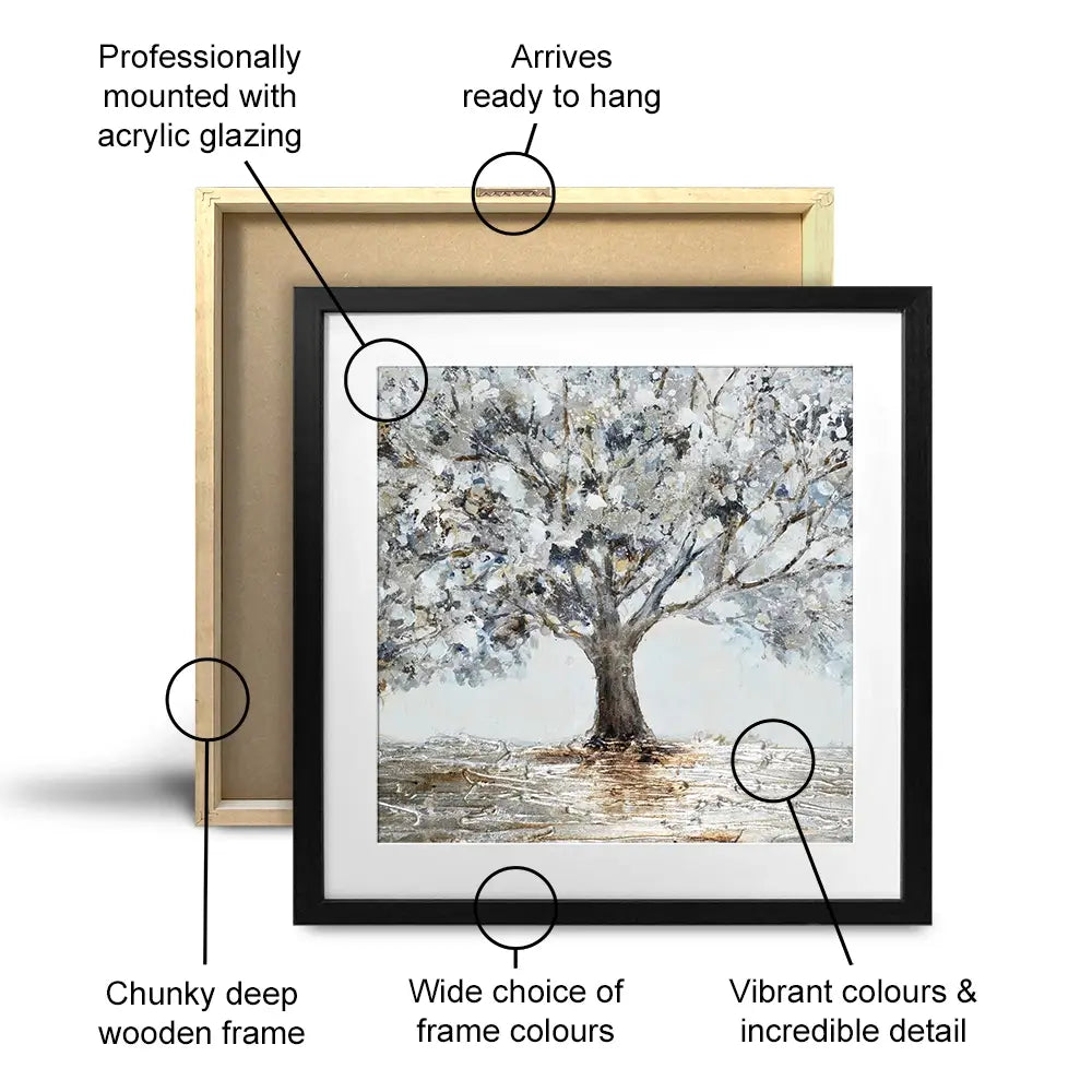 Magnificent Grey Tree Square Framed Art Print Magnificent Grey Tree Square Framed Art Print wall art product CHENYU ARTS / Shutterstock