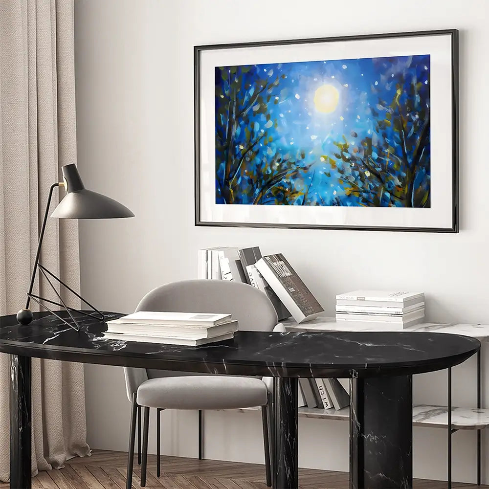 Majestic Wildflowers At Night Framed Art Print Majestic Wildflowers At Night Framed Art Print wall art product Valery Rykabow - Independent