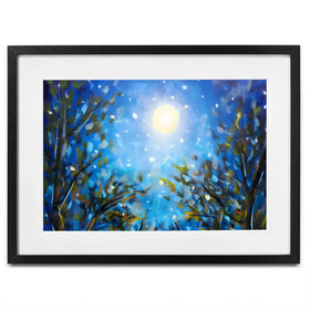 Majestic Wildflowers At Night Framed Art Print Majestic Wildflowers At Night Framed Art Print wall art product Valery Rykabow - Independent
