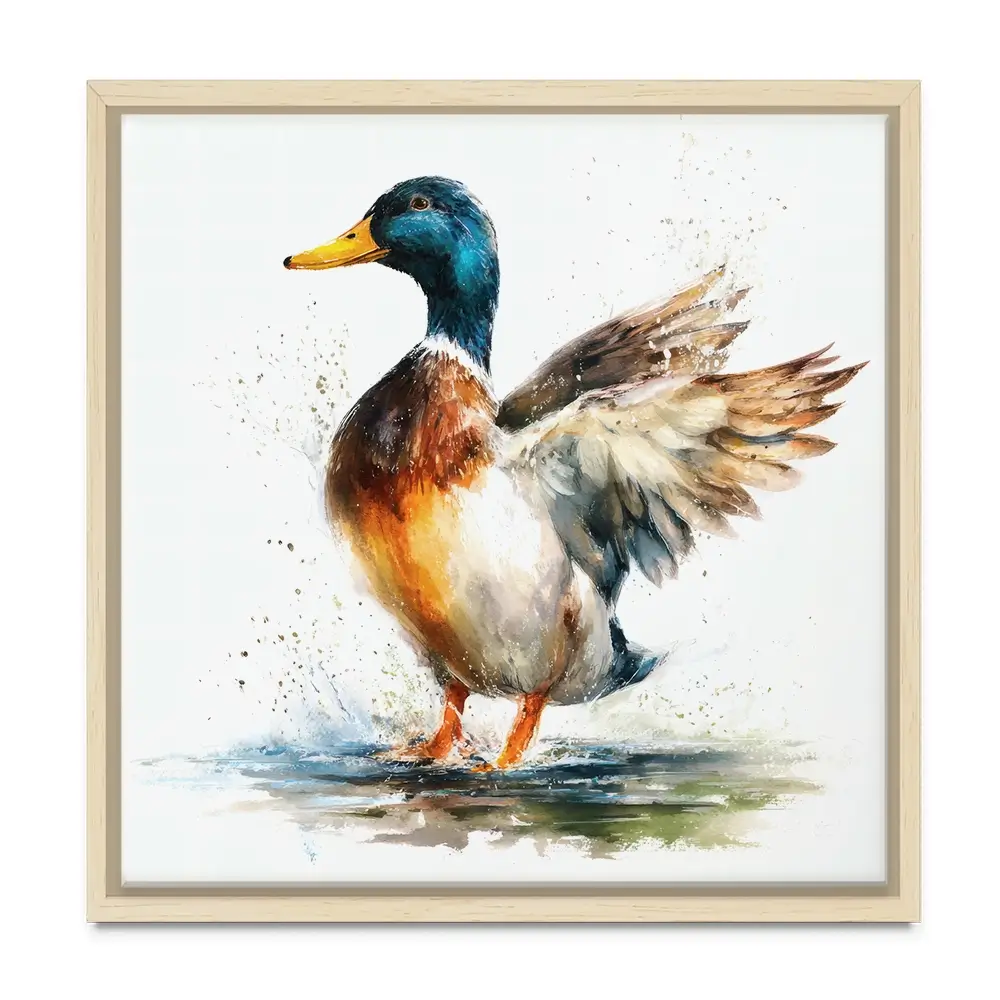 Mallard Flight Square Canvas Print Mallard Flight Square Canvas Print wall art product LSR Design Studio - Independent
