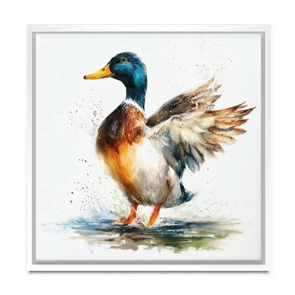 Mallard Flight Square Canvas Print Mallard Flight Square Canvas Print wall art product LSR Design Studio - Independent