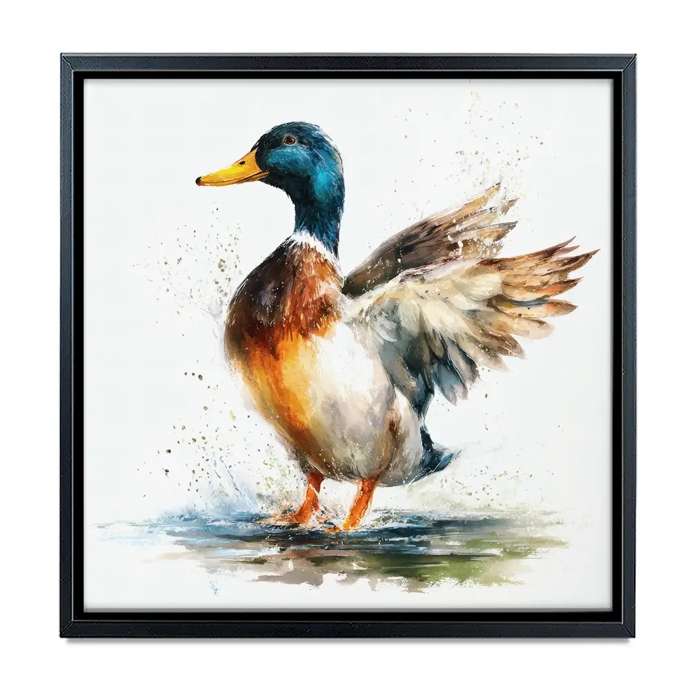 Mallard Flight Square Canvas Print Mallard Flight Square Canvas Print wall art product LSR Design Studio - Independent