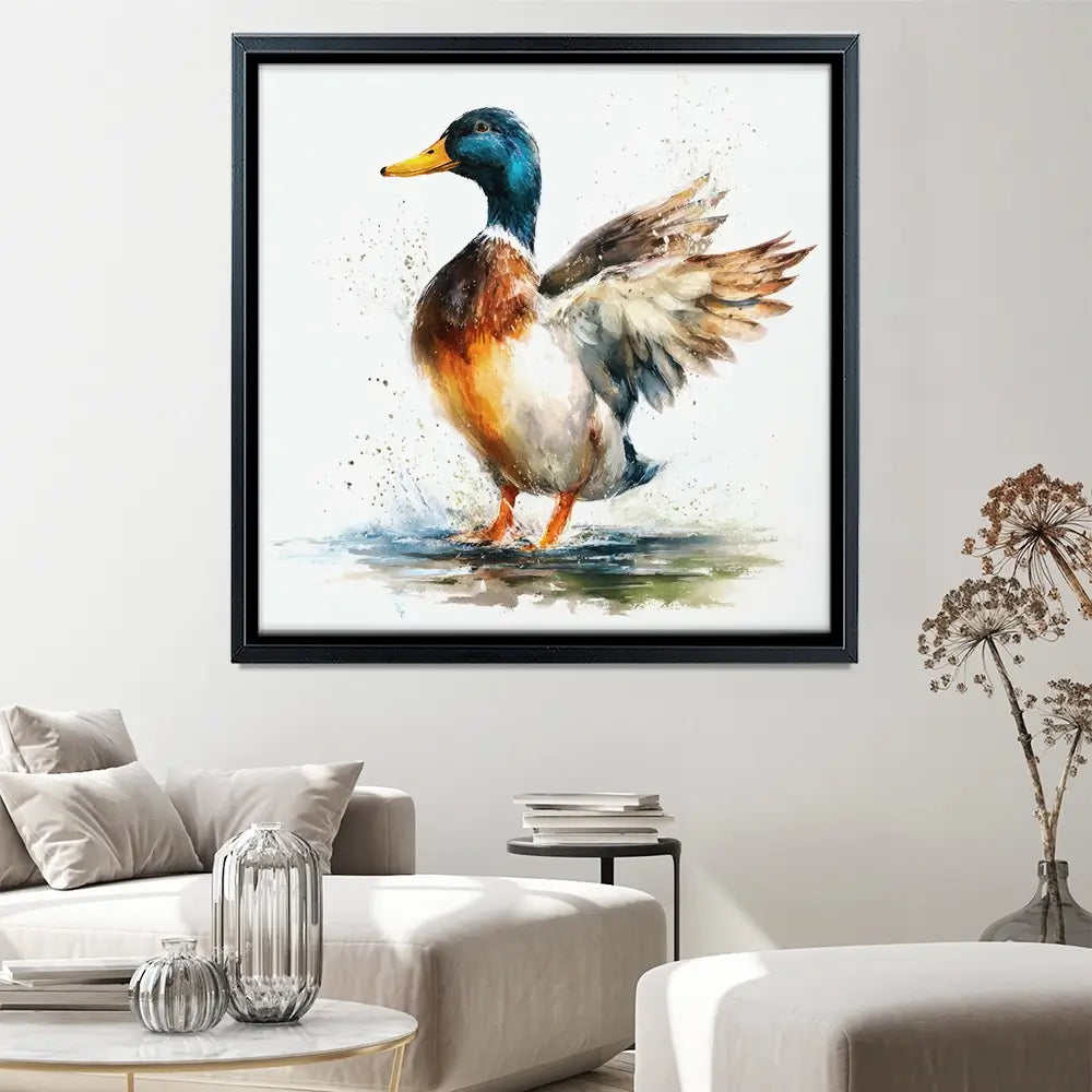 Mallard Flight Square Canvas Print Mallard Flight Square Canvas Print wall art product LSR Design Studio - Independent