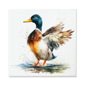 Mallard Flight Square Canvas Print Mallard Flight Square Canvas Print wall art product LSR Design Studio - Independent