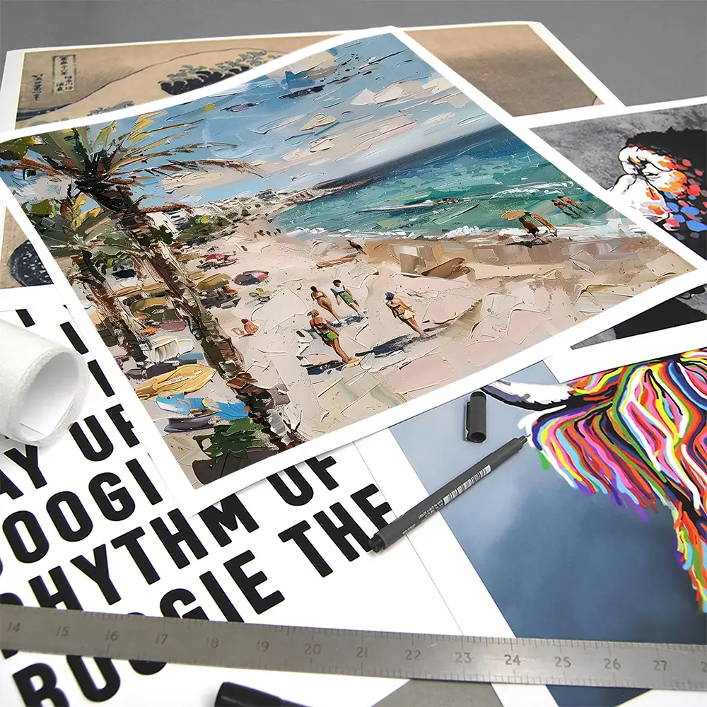 Mallorca Beach Day Square Art Print Mallorca Beach Day Square Art Print wall art product Elena Avanesova