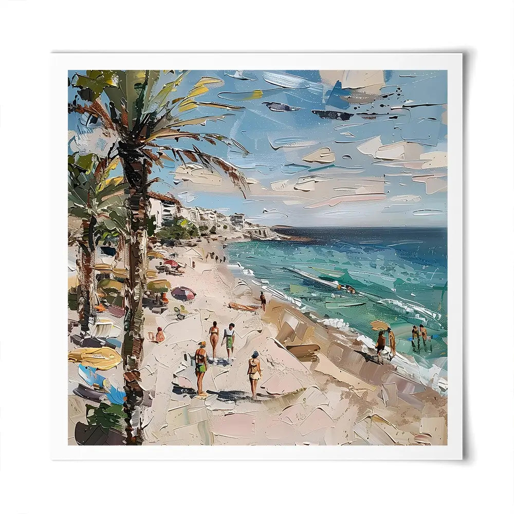 Mallorca Beach Day Square Art Print Mallorca Beach Day Square Art Print wall art product Elena Avanesova