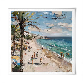 Mallorca Beach Day Square Art Print Mallorca Beach Day Square Art Print wall art product Elena Avanesova