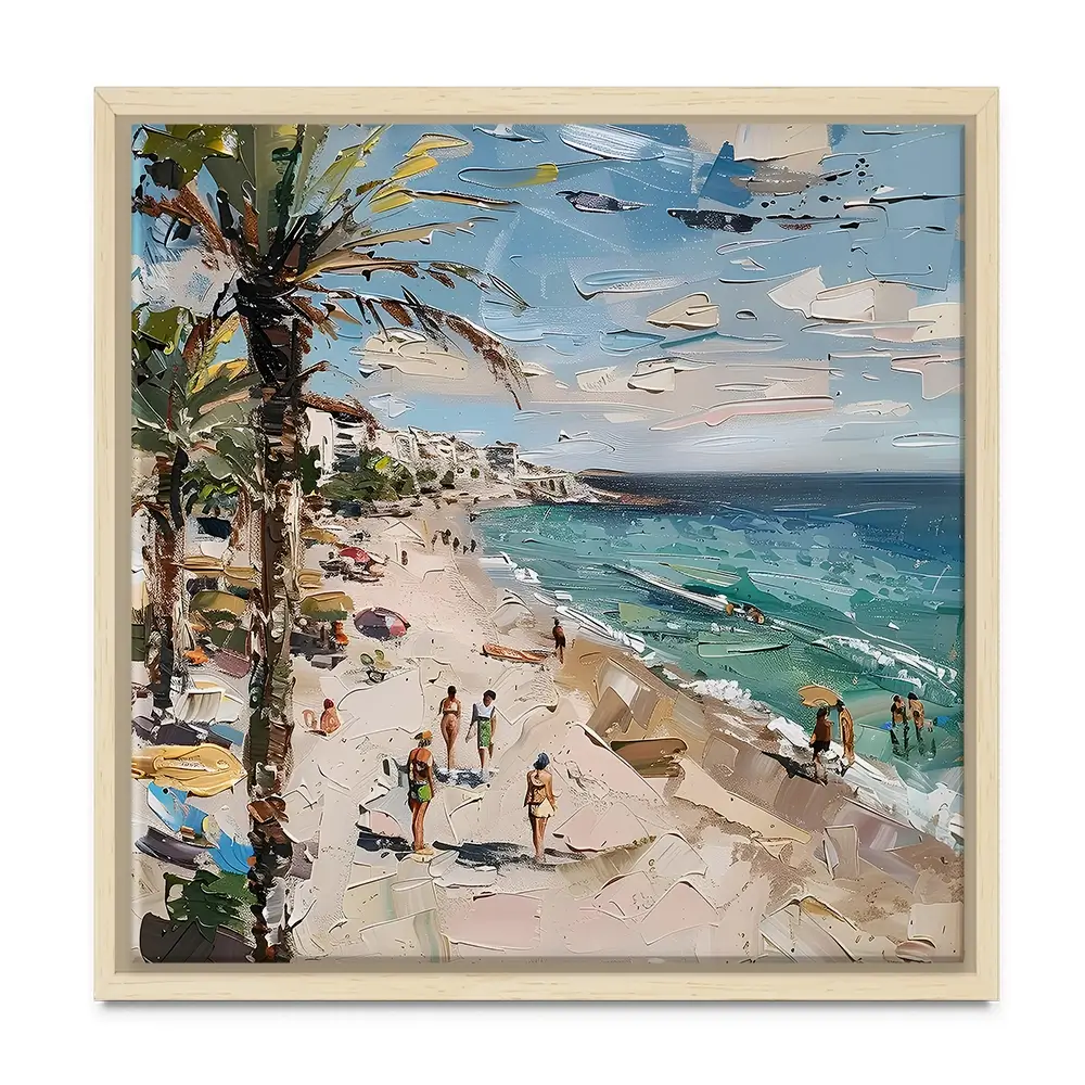 Mallorca Beach Day Square Canvas Print Mallorca Beach Day Square Canvas Print wall art product Elena Avanesova