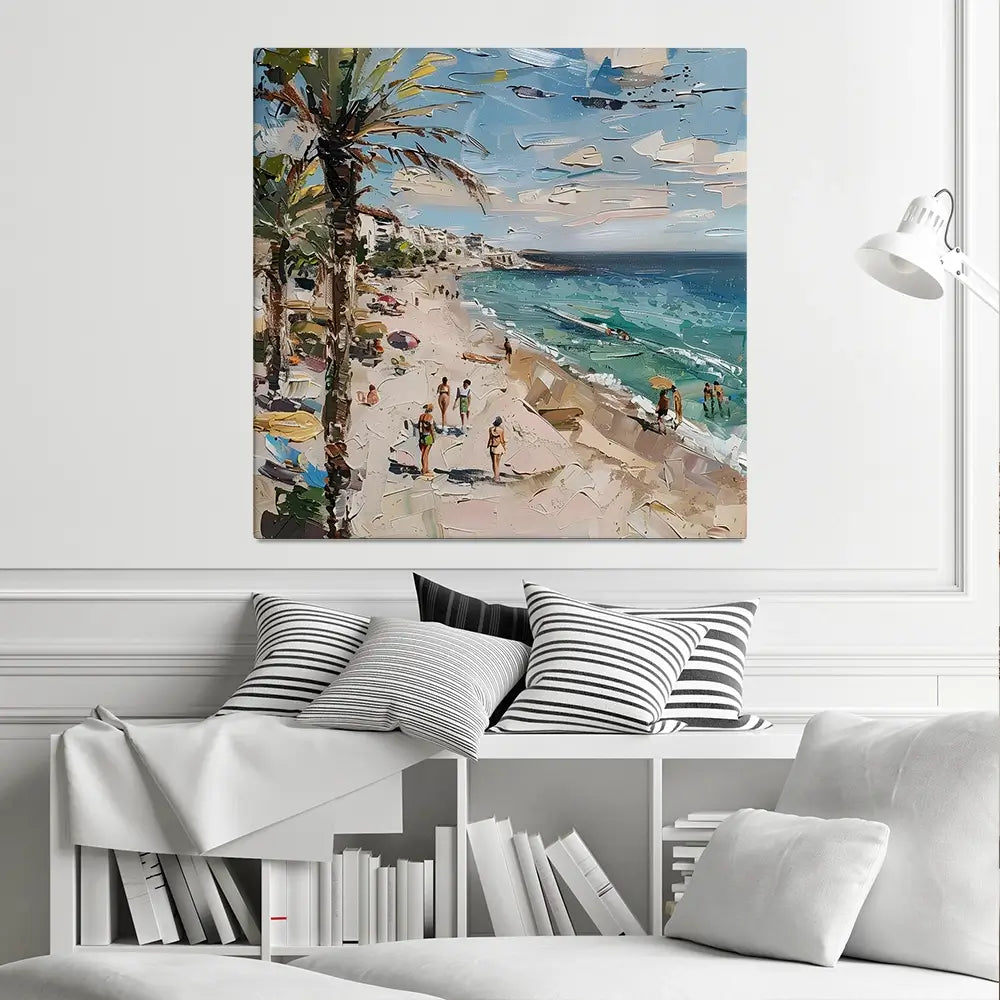 Mallorca Beach Day Square Canvas Print Mallorca Beach Day Square Canvas Print wall art product Elena Avanesova