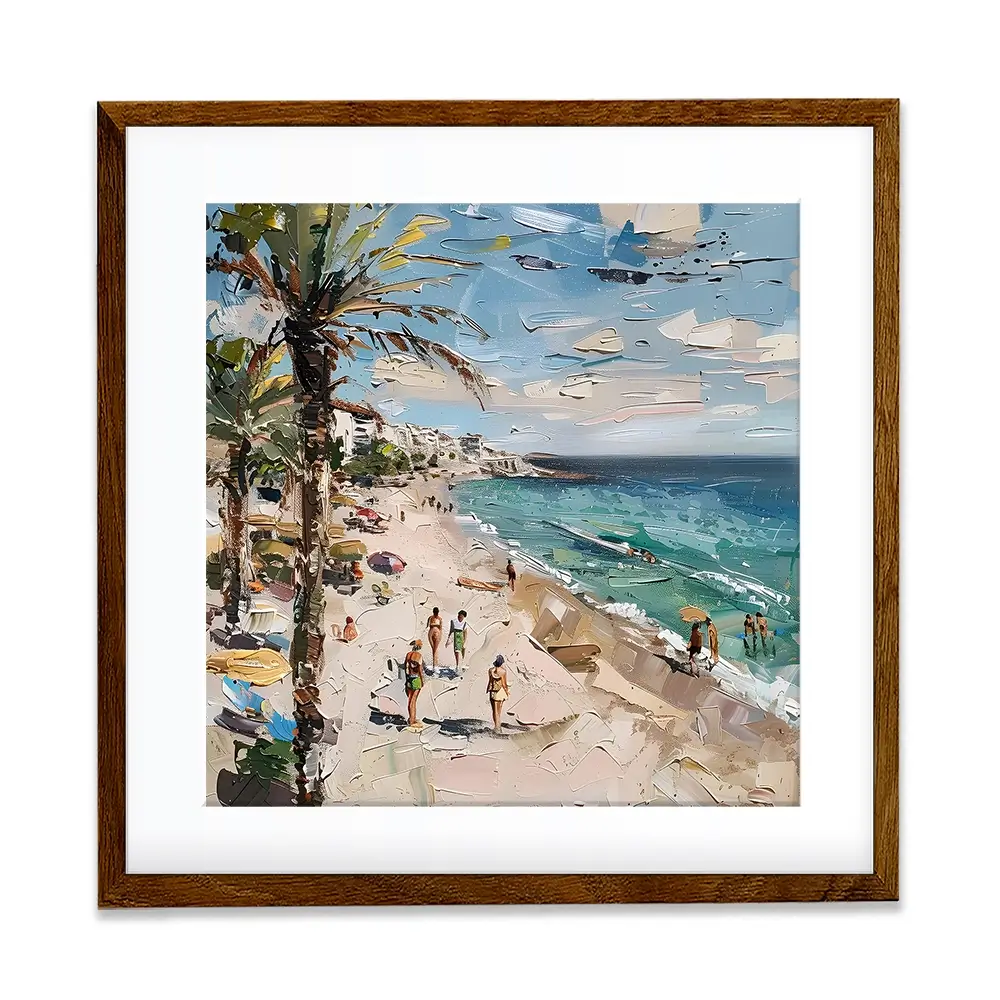 Mallorca Beach Day Square Framed Art Print Mallorca Beach Day Square Framed Art Print wall art product Elena Avanesova