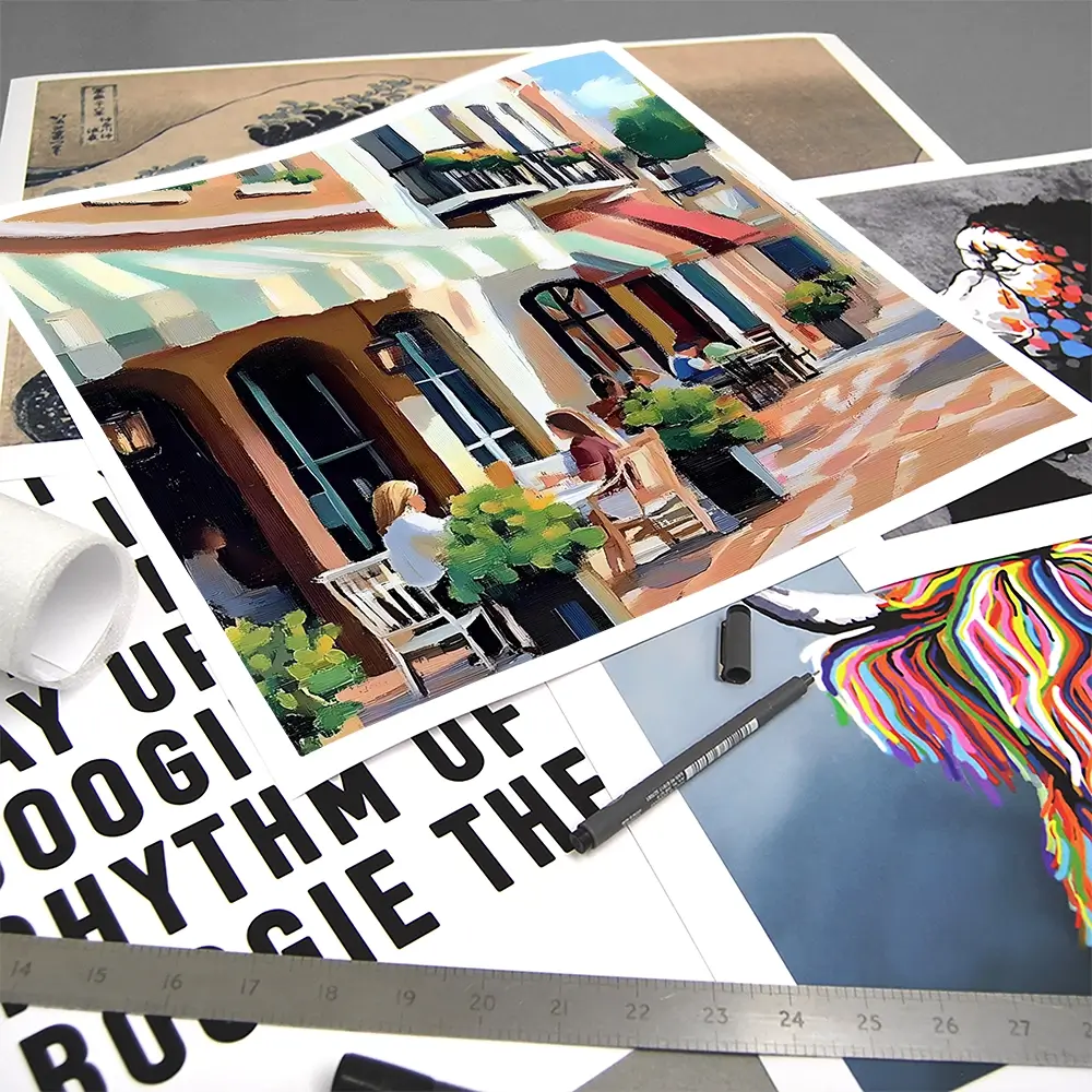 Mallorca Cafe Square Art Print Mallorca Cafe Square Art Print wall art product Elena Avanesova