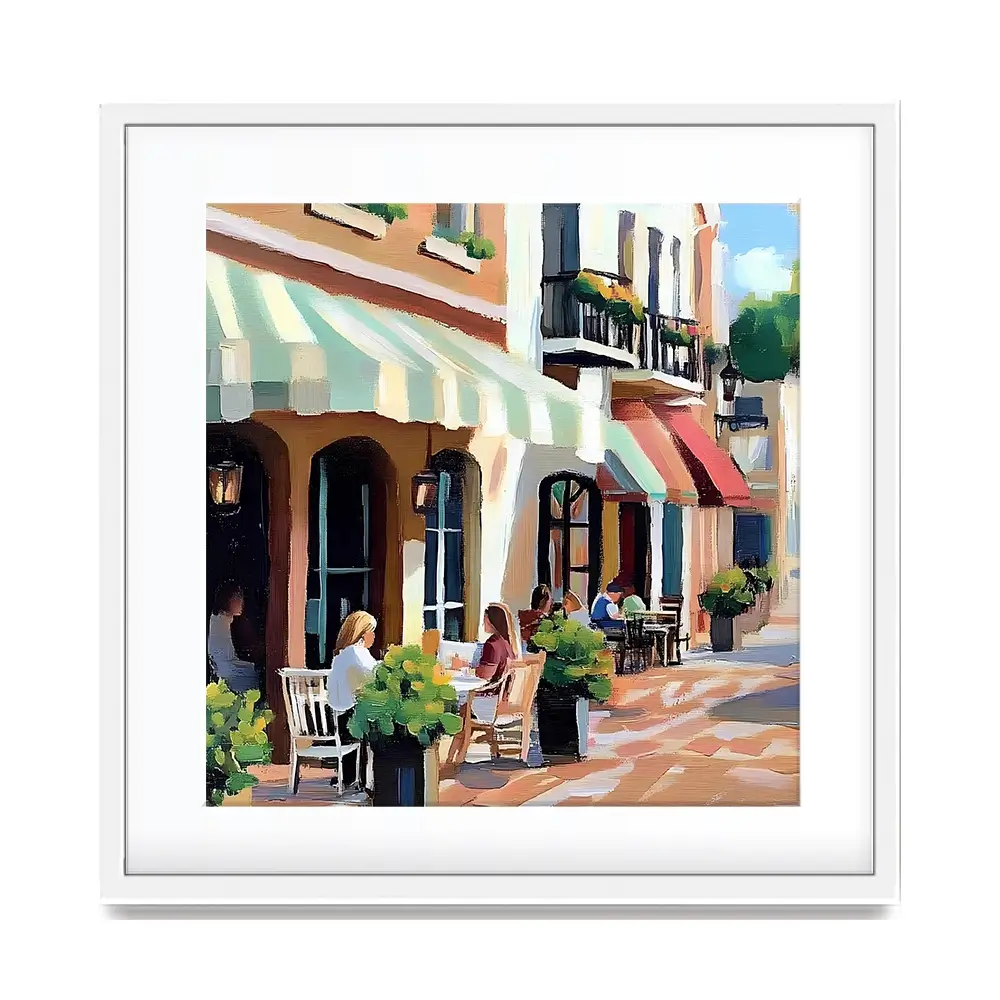 Mallorca Cafe Square Framed Art Print Mallorca Cafe Square Framed Art Print wall art product Elena Avanesova