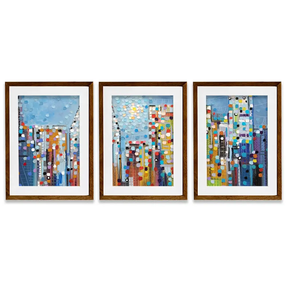 Manhattan Skyline Framed Art Print Trio Manhattan Skyline Framed Art Print Trio wall art product Ekaterina Ermilkina