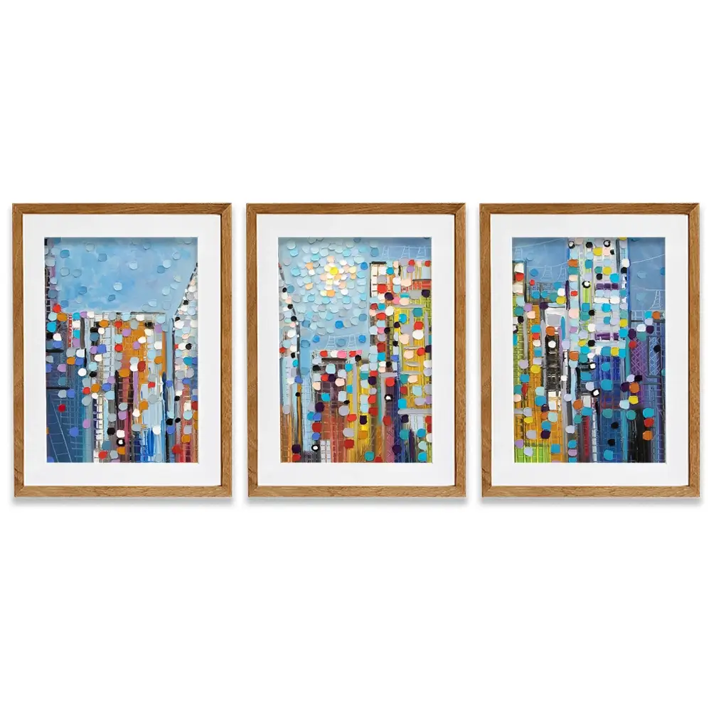 Manhattan Skyline Framed Art Print Trio Manhattan Skyline Framed Art Print Trio wall art product Ekaterina Ermilkina