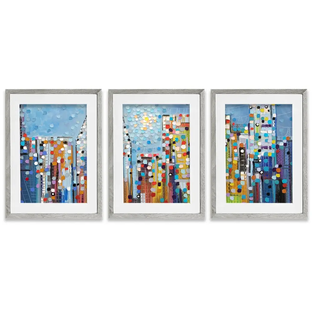 Manhattan Skyline Framed Art Print Trio Manhattan Skyline Framed Art Print Trio wall art product Ekaterina Ermilkina