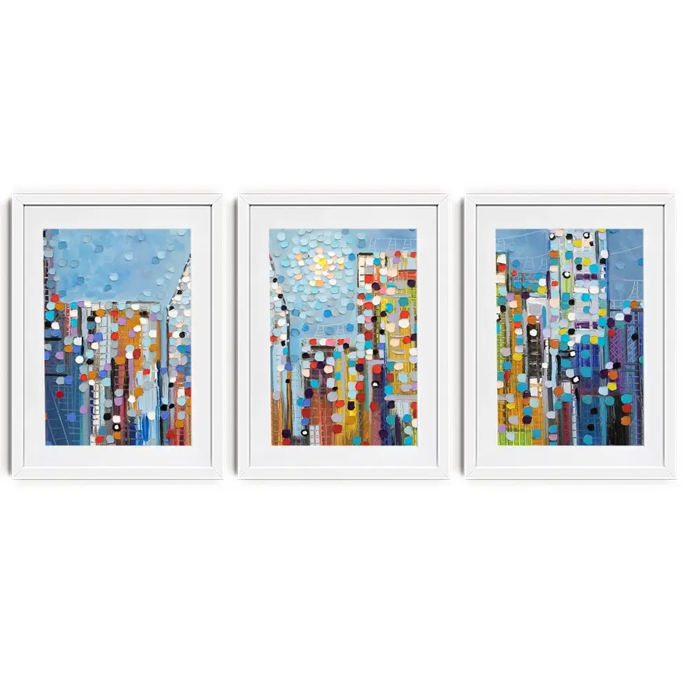 Manhattan Skyline Framed Art Print Trio Manhattan Skyline Framed Art Print Trio wall art product Ekaterina Ermilkina