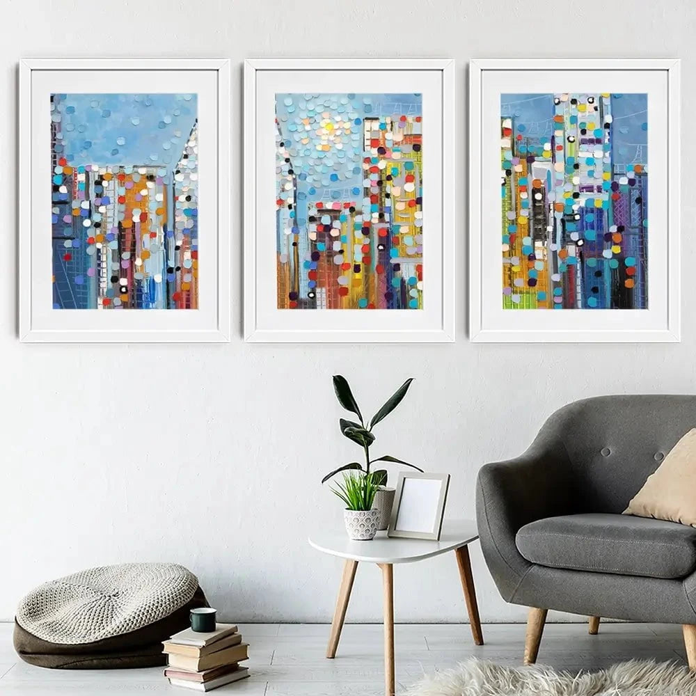 Manhattan Skyline Framed Art Print Trio Manhattan Skyline Framed Art Print Trio wall art product Ekaterina Ermilkina