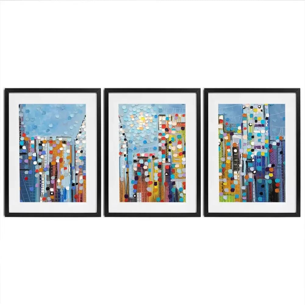 Manhattan Skyline Framed Art Print Trio Manhattan Skyline Framed Art Print Trio wall art product Ekaterina Ermilkina