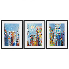 Manhattan Skyline Framed Art Print Trio Manhattan Skyline Framed Art Print Trio wall art product Ekaterina Ermilkina
