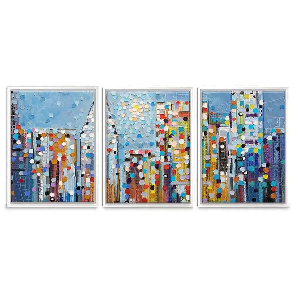 Manhattan Skyline Trio Canvas Print Manhattan Skyline Trio Canvas Print | Triptych Artwork wall art product Ekaterina Ermilkina