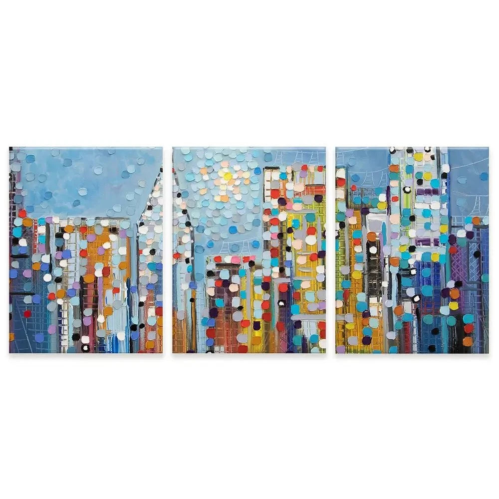 Manhattan Skyline Trio Canvas Print Manhattan Skyline Trio Canvas Print | Triptych Artwork wall art product Ekaterina Ermilkina