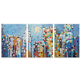 Manhattan Skyline Trio Canvas Print Manhattan Skyline Trio Canvas Print | Triptych Artwork wall art product Ekaterina Ermilkina