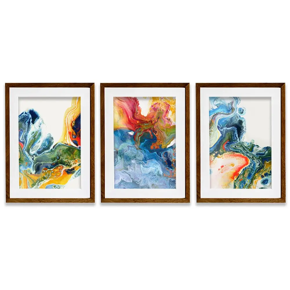 Marble Flow Framed Art Print Trio Marble Flow Framed Art Print Trio wall art product Rudchenko Liliia / Shutterstock