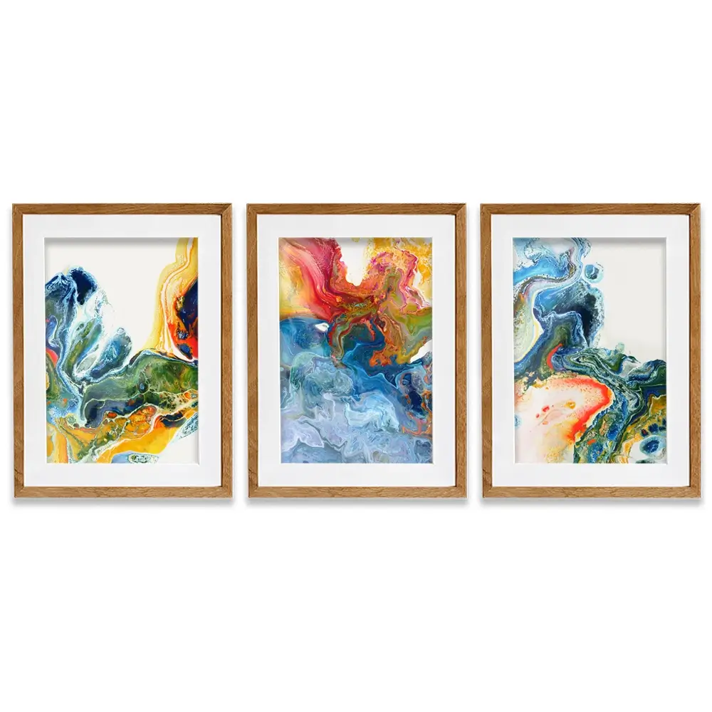 Marble Flow Framed Art Print Trio Marble Flow Framed Art Print Trio wall art product Rudchenko Liliia / Shutterstock