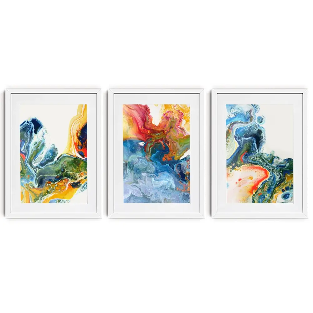 Marble Flow Framed Art Print Trio Marble Flow Framed Art Print Trio wall art product Rudchenko Liliia / Shutterstock