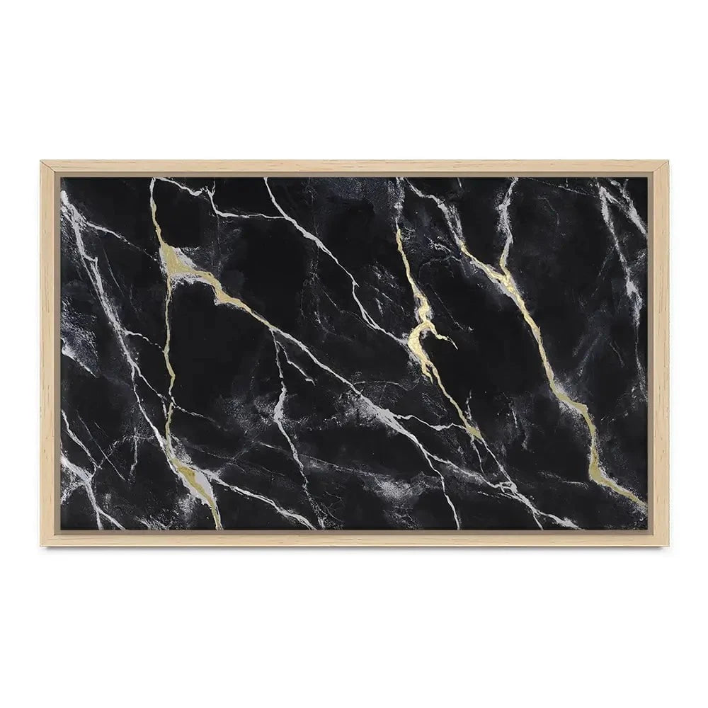 Marbled Black Canvas Print Marbled Black Canvas Print wall art product Michael Willett