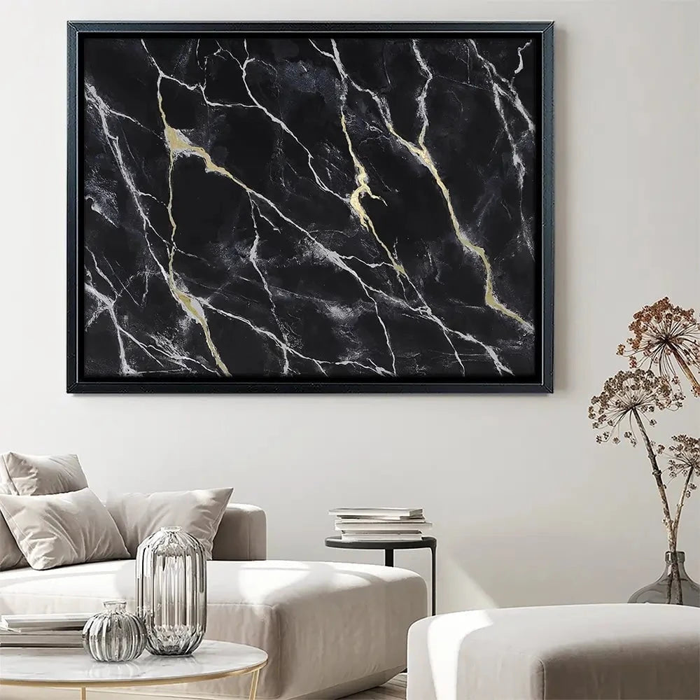 Marbled Black Canvas Print Marbled Black Canvas Print wall art product Michael Willett