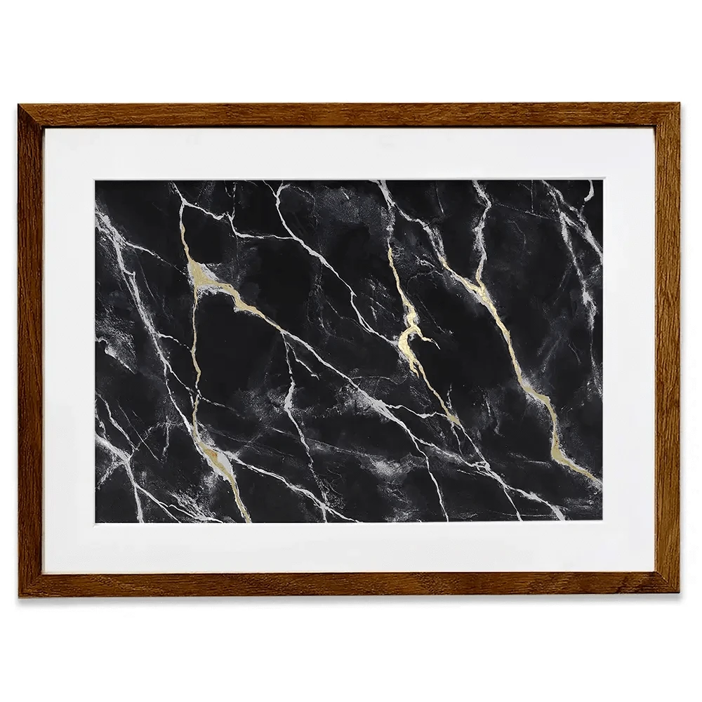Marbled Black Framed Art Print Marbled Black Framed Art Print wall art product Michael Willett