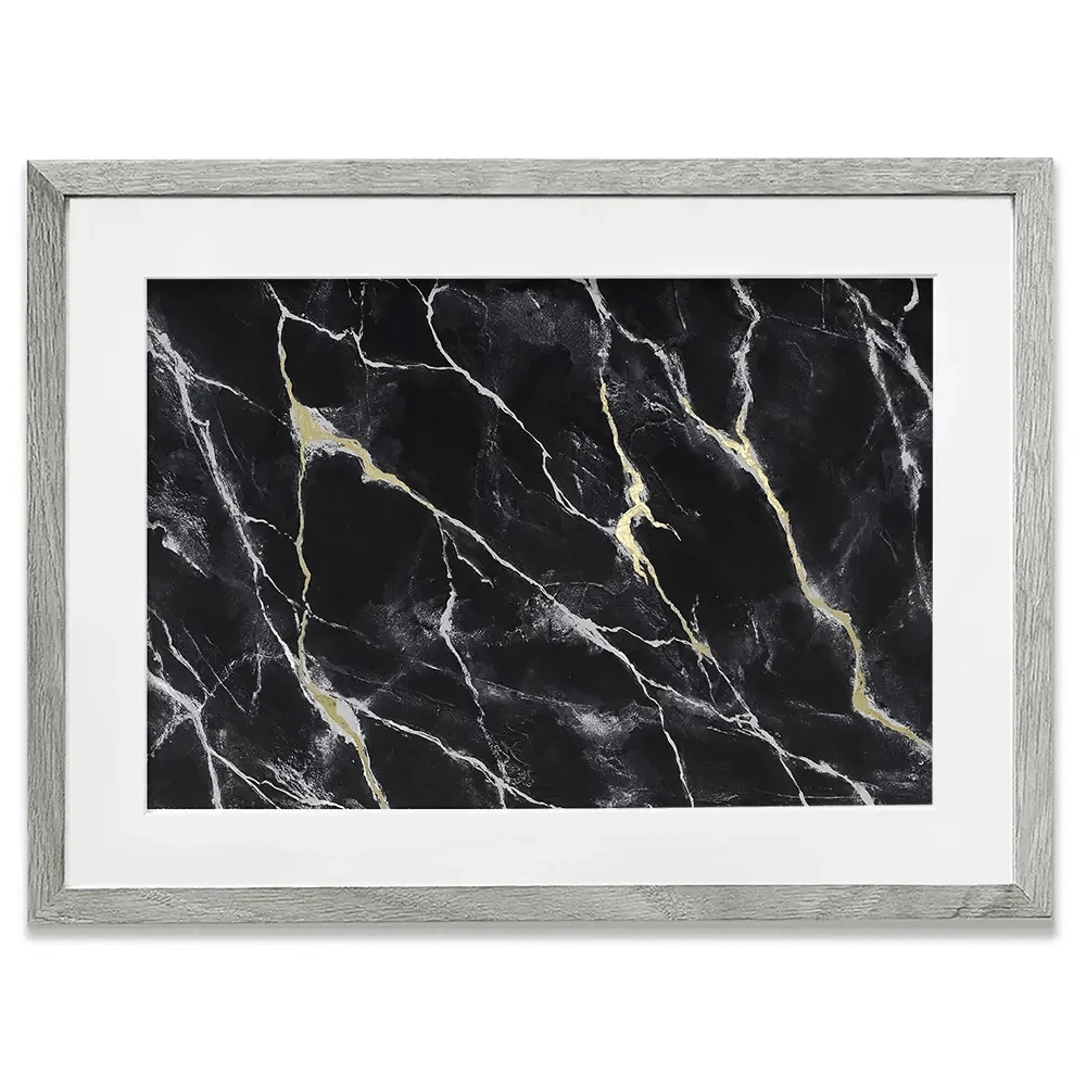 Marbled Black Framed Art Print Marbled Black Framed Art Print wall art product Michael Willett