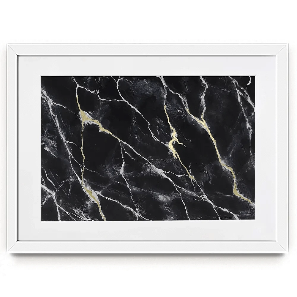 Marbled Black Framed Art Print Marbled Black Framed Art Print wall art product Michael Willett