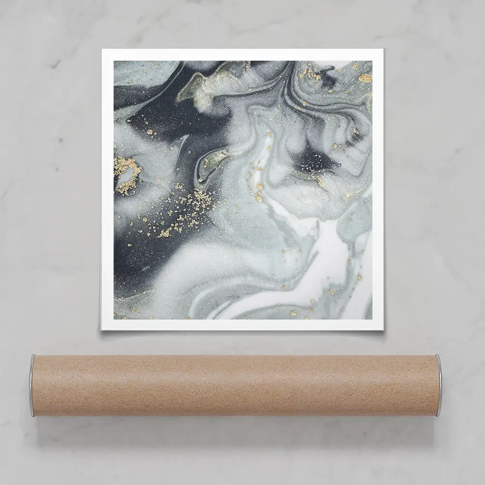 Marbled Grey Hues Square Art Print Marbled Grey Hues Square Art Print wall art product CARACOLLA / Shutterstock