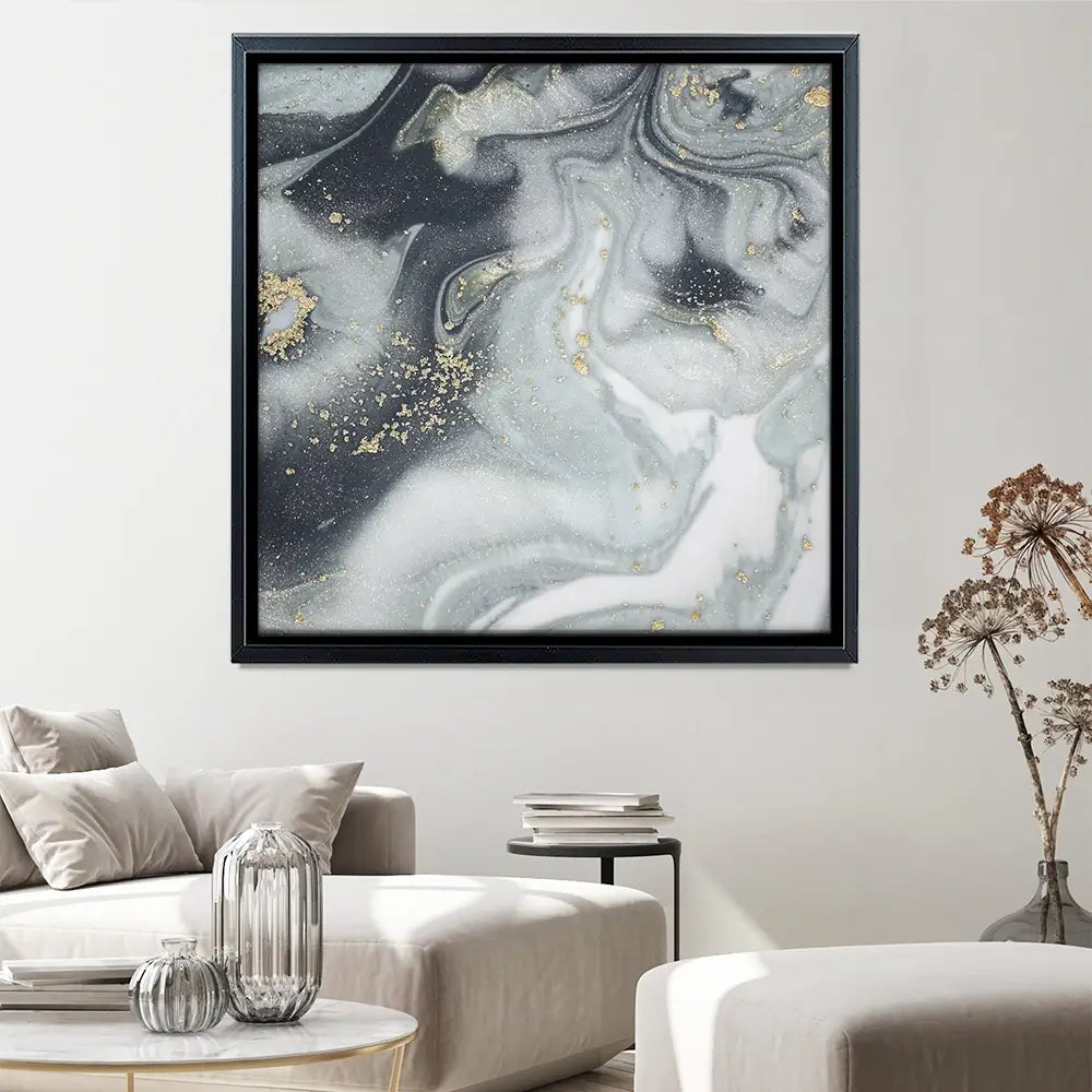 Marbled Grey Hues Square Canvas Print Marbled Grey Hues Square Canvas Print wall art product CARACOLLA / Shutterstock