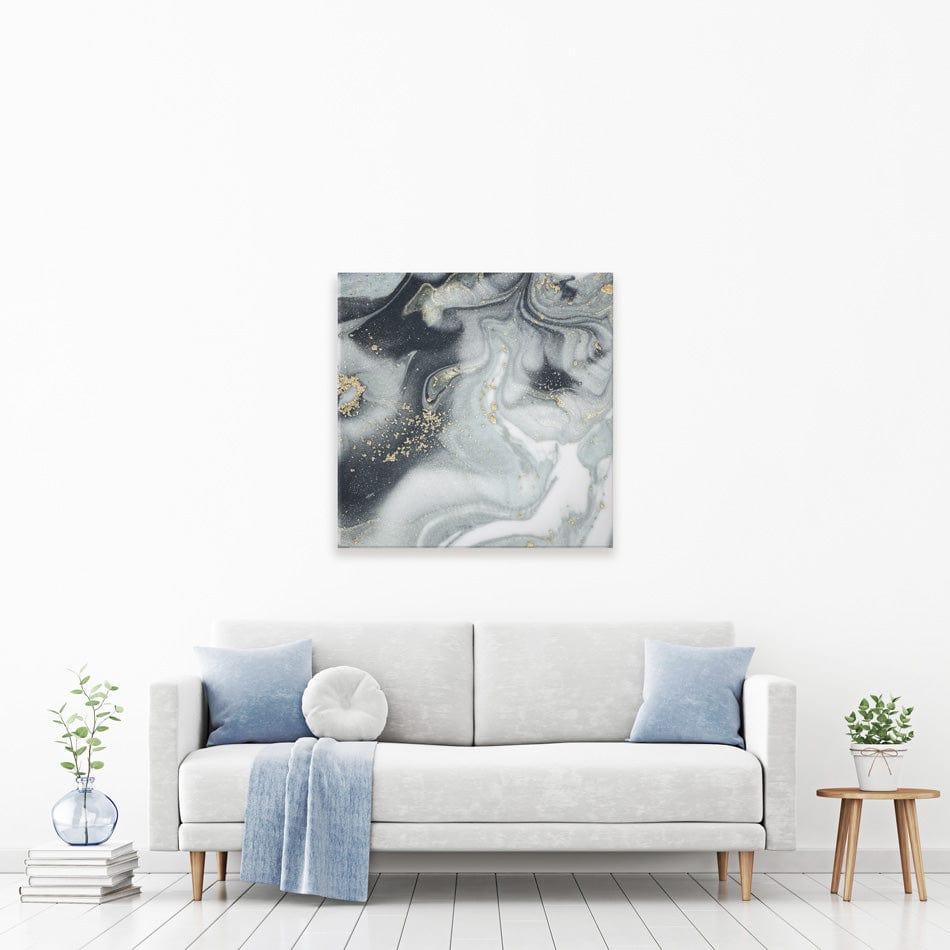 Marbled Grey Hues Square Canvas Print wall art product CARACOLLA / Shutterstock