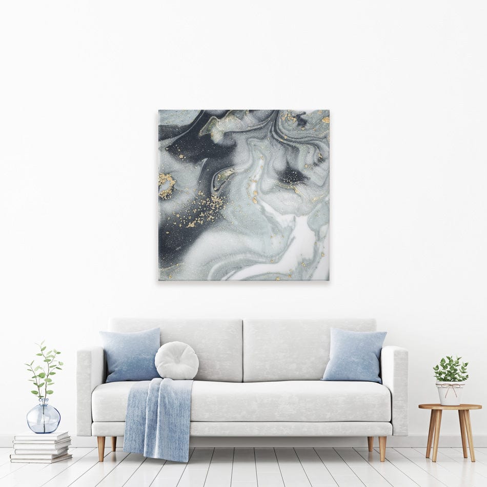 Marbled Grey Hues Square Canvas Print wall art product CARACOLLA / Shutterstock
