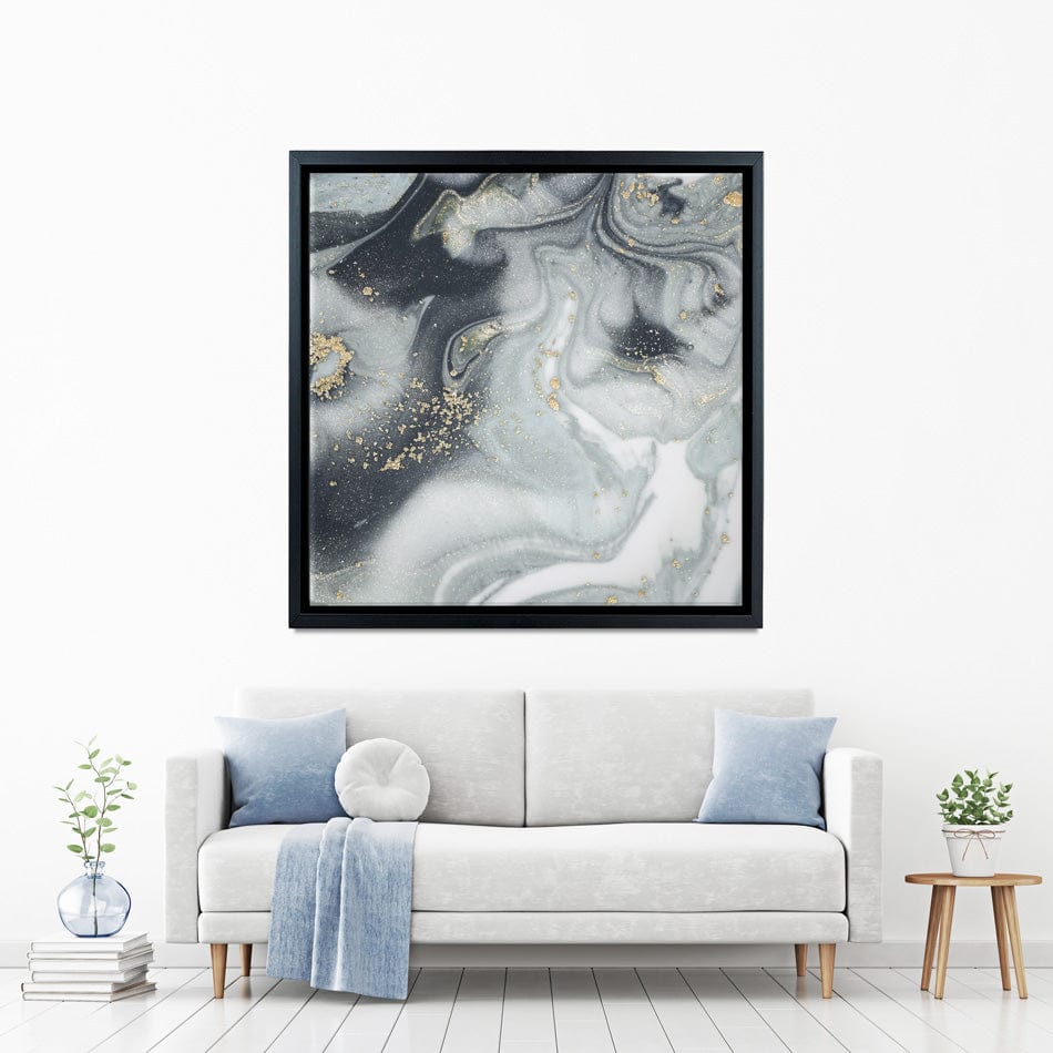 Marbled Grey Hues Square Canvas Print wall art product CARACOLLA / Shutterstock
