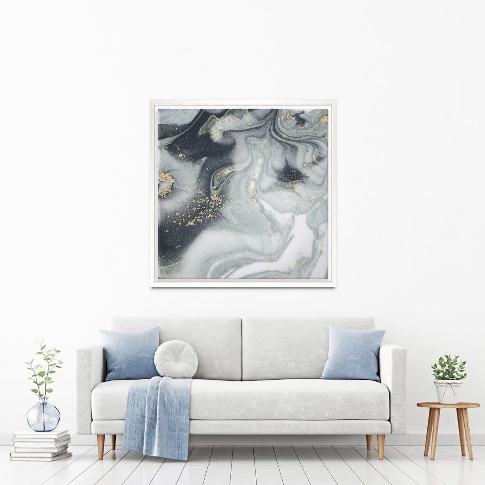 Marbled Grey Hues Square Canvas Print wall art product CARACOLLA / Shutterstock