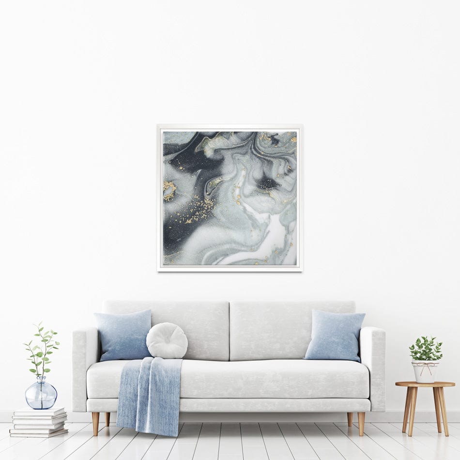 Marbled Grey Hues Square Canvas Print wall art product CARACOLLA / Shutterstock