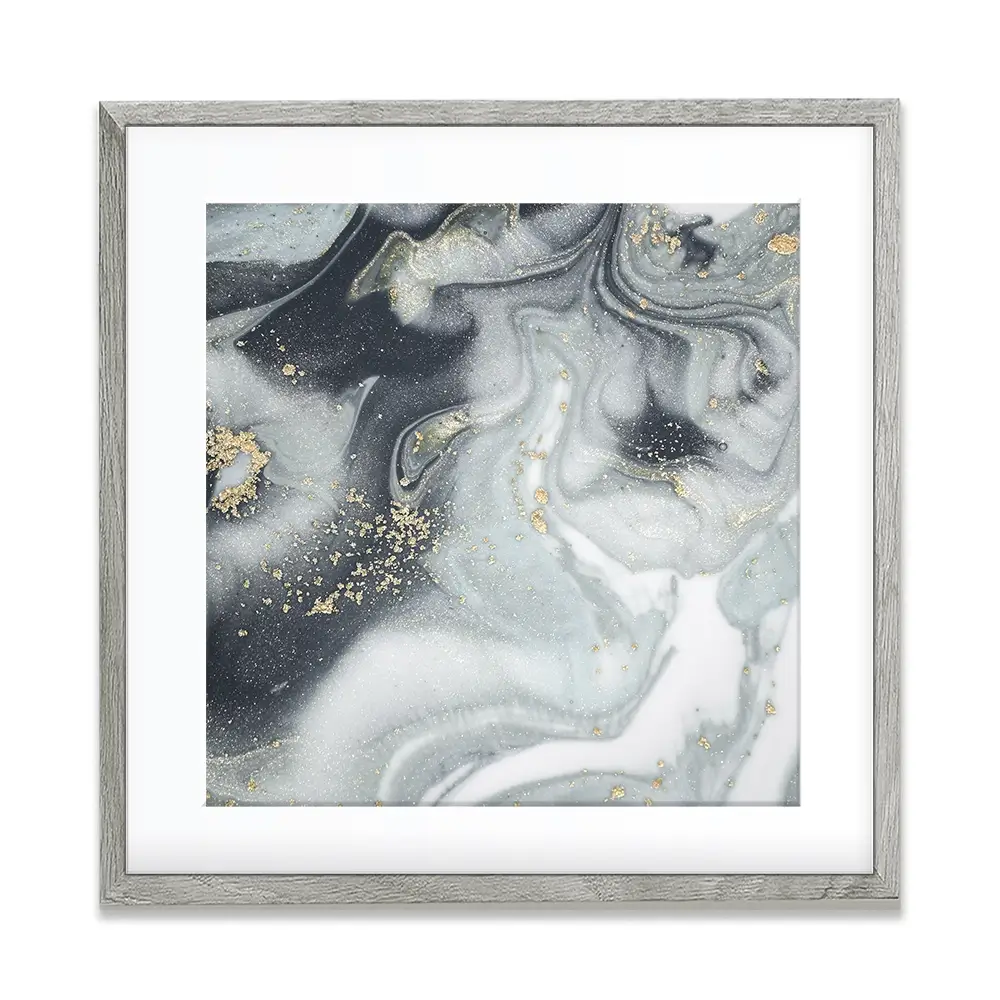 Marbled Grey Hues Square Framed Art Print Marbled Grey Hues Square Framed Art Print wall art product CARACOLLA / Shutterstock