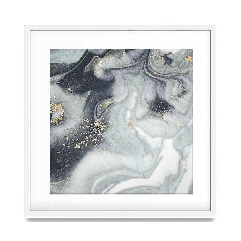 Marbled Grey Hues Square Framed Art Print Marbled Grey Hues Square Framed Art Print wall art product CARACOLLA / Shutterstock